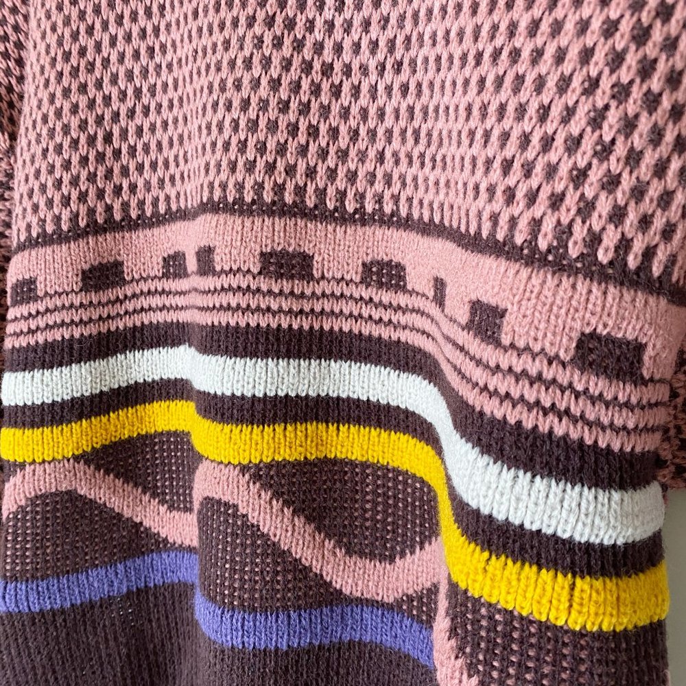 Cropped Knit Sweater, Pink Brown, Made in USA, NWOT, Size M - Picture 3 of 4
